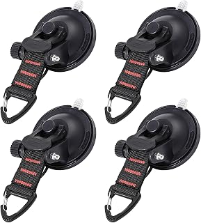 Heavy Duty Suction Cup, Car Side Awning Suction Cup with 360°Rotating Hook, Multipurpose Camping Suction Cups for Outdoor Car Side Awning Boat Camping Tarp