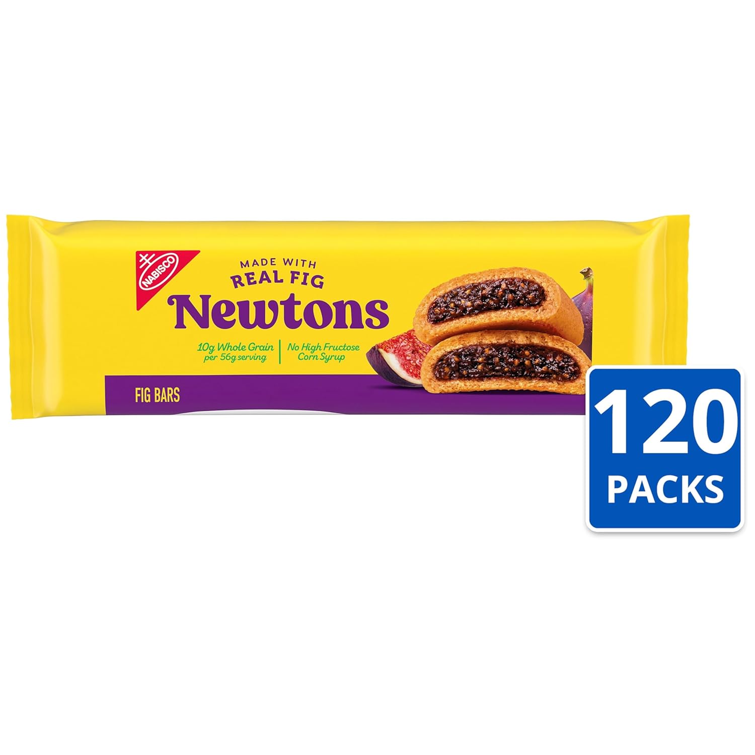 Newtons Soft & Fruit Chewy Fig Cookies, (Fig Bars), 120 Snack Packs (2 Cookies Per Pack)