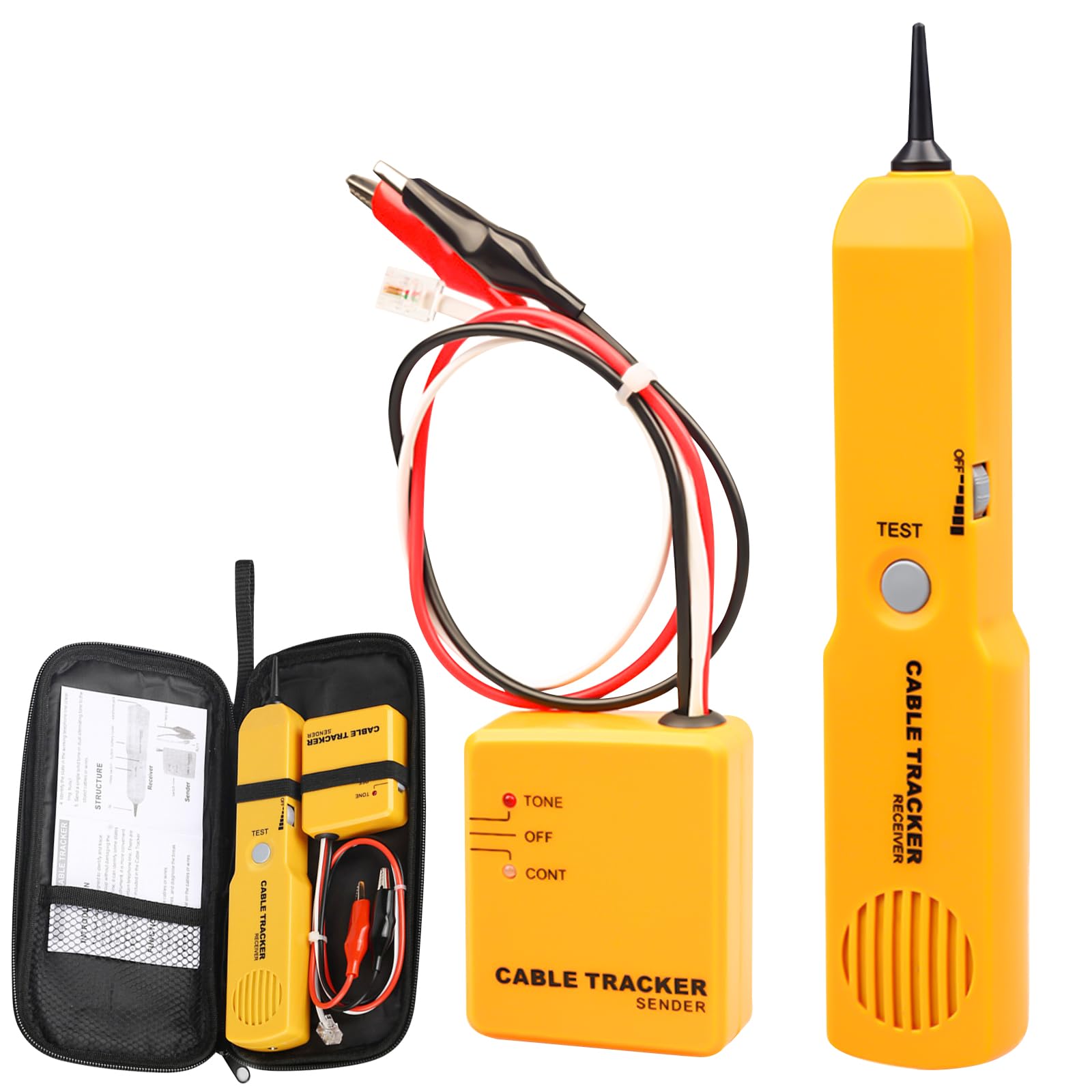 Cable Tracker, Cable Break Detector, Robotic Lawnmower, Cable Finder, Cable Tester, RJ11 Cable Tracer and Tone Generator, Multifunctional Network Tester, Cable Tester for Searching and Tracking