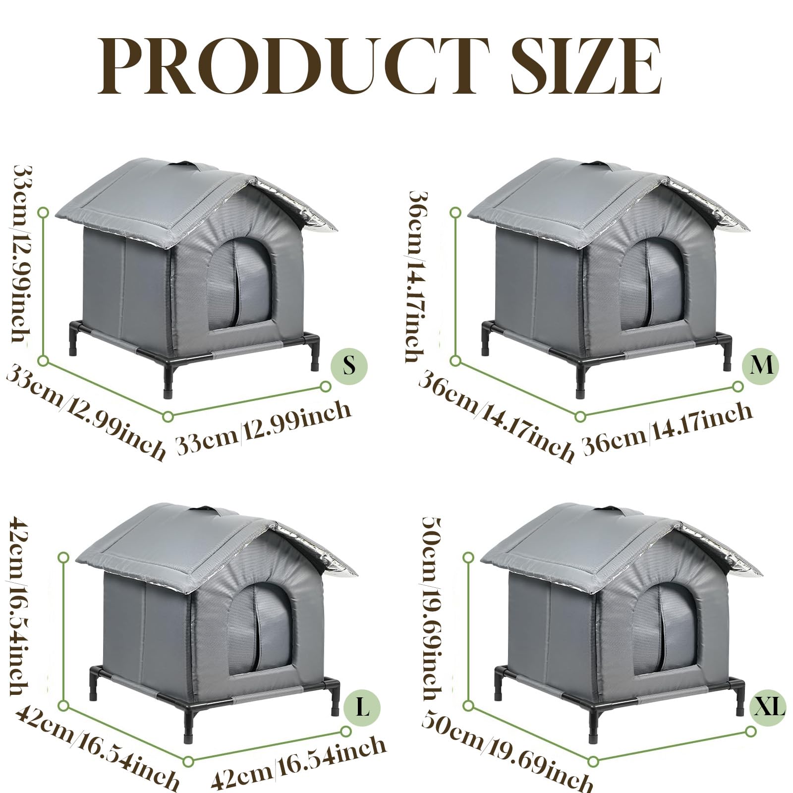 Maison Chat Exterieur Impermeable, Abri pour Chat Exterieur, Niche Surélevée Et Chaude, Abri Résistant Aux Intempéries pour Domestiques Errants, Grange (L)