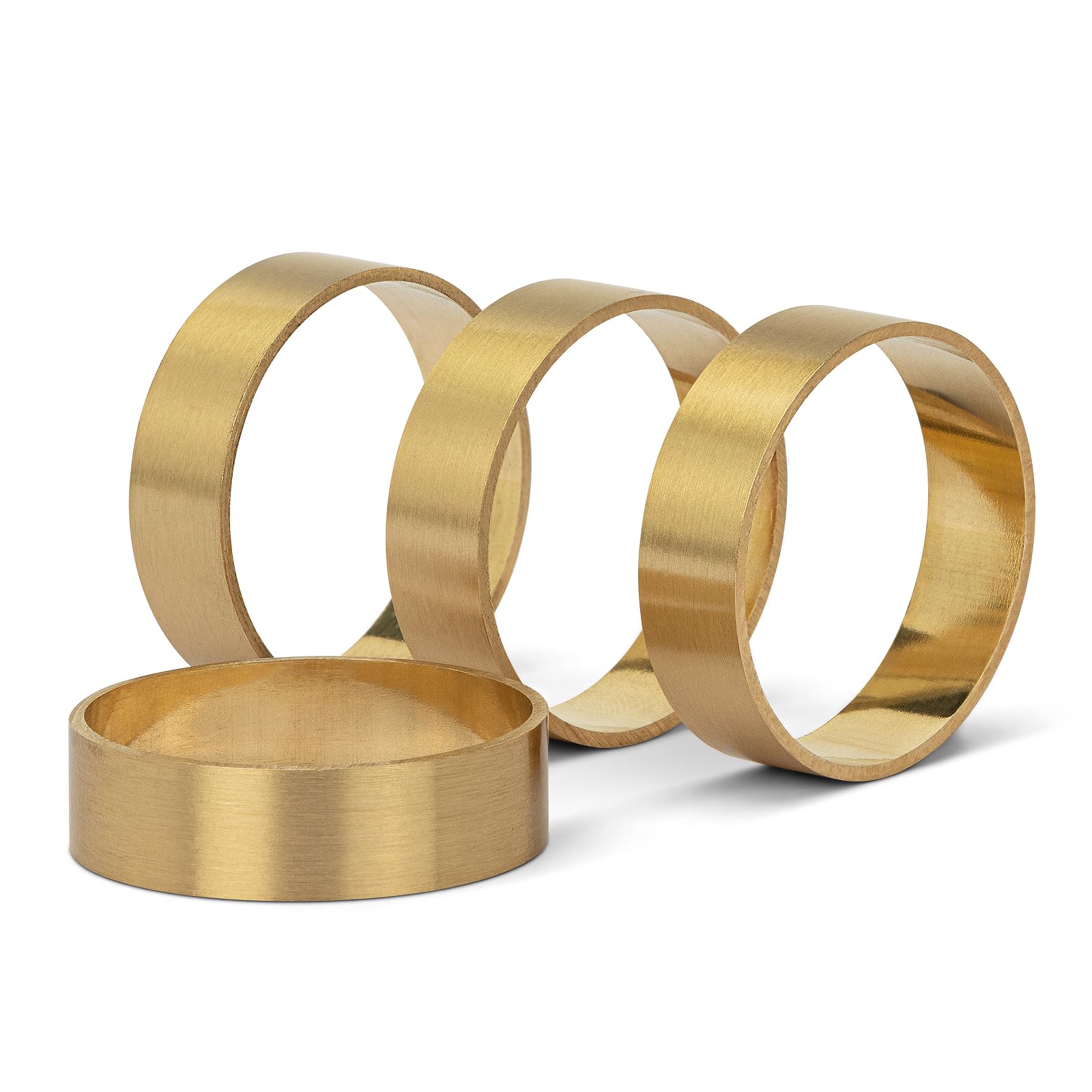draadwerk® Lot de 8 ronds de serviette | Laiton de qualité supérieure | Design élégant | Accents parfaits pour les mariages, les dîners, les vacances et les occasions spéciales (or, 8)