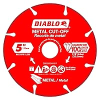 Vista 4 de Diablo Steel Demon - Disco de corte de metal de alta velocidad, ideal para cortar acero, hierro en ángulo y chapa, diámetro de 14 pulgadas, eje de 1
