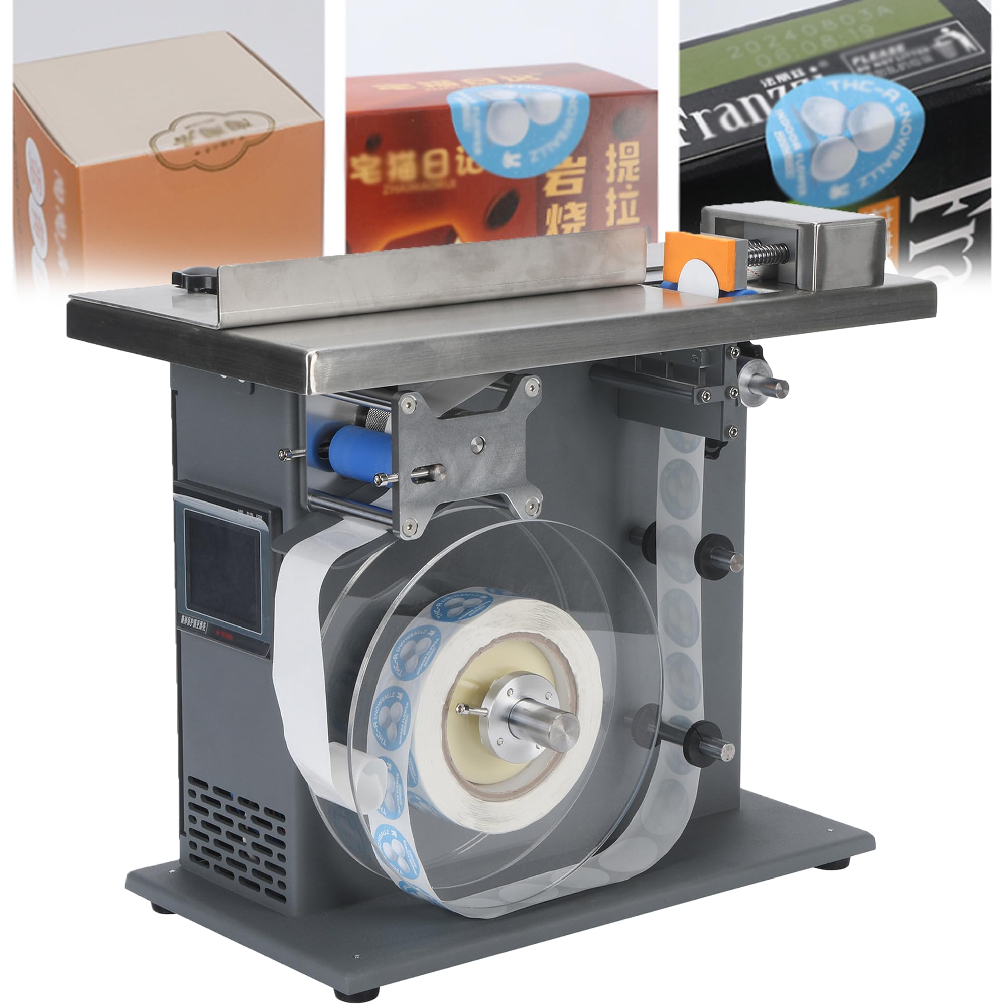 Applicateur d'étiquettes d'angle à 90 degrés, étiqueteuse semi-automatique, écran tactile PLC, précision ± 0,5 mm, 15 à 30 pièces/min, pour cosmétiques, électronique, emballage alimentaire