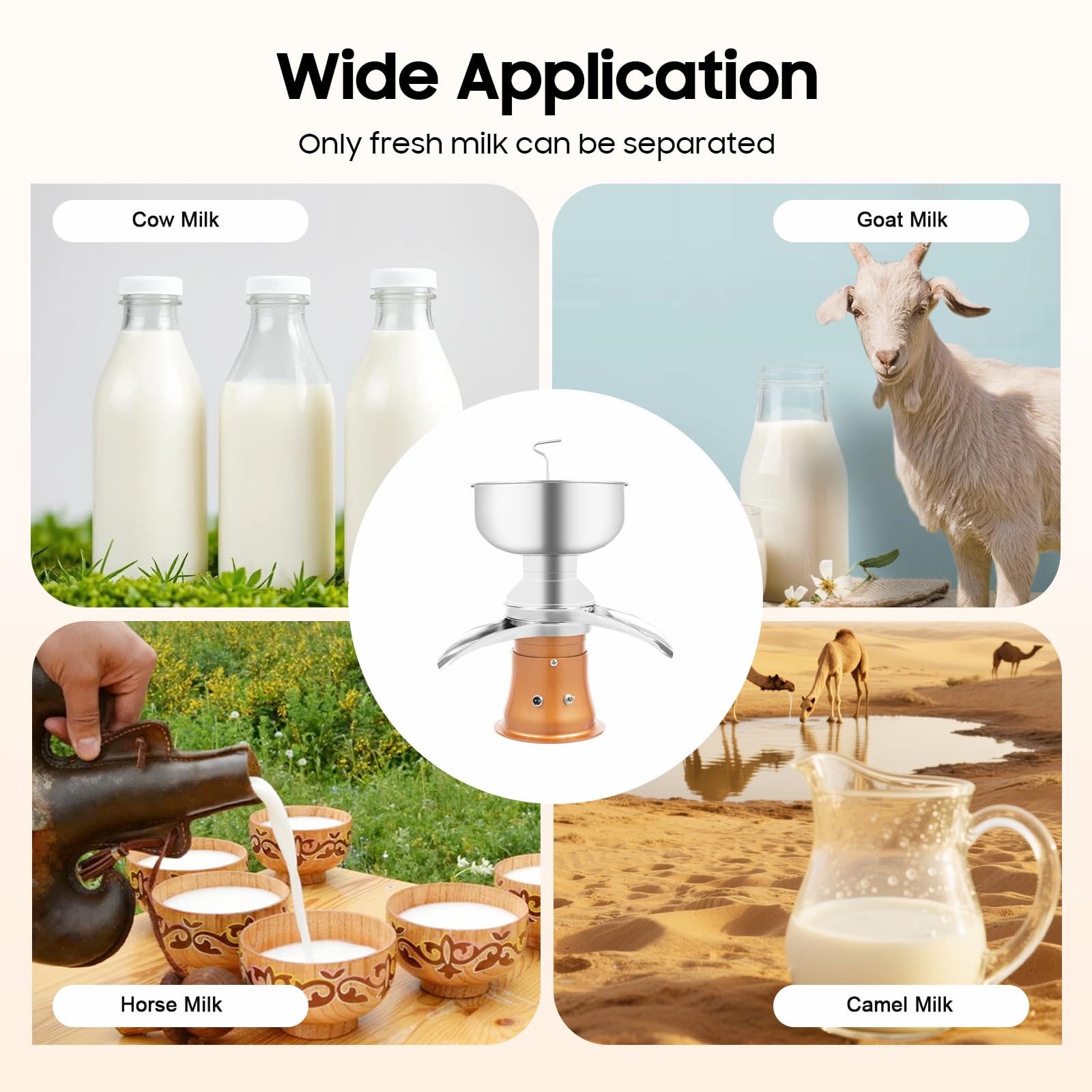 Milchzentrifuge Elektrisch, 5L Milch Zentrifuge Milchseparator Milchcreme Separator für Kuhmilch und Ziegenmilch, Bauernhöfe
