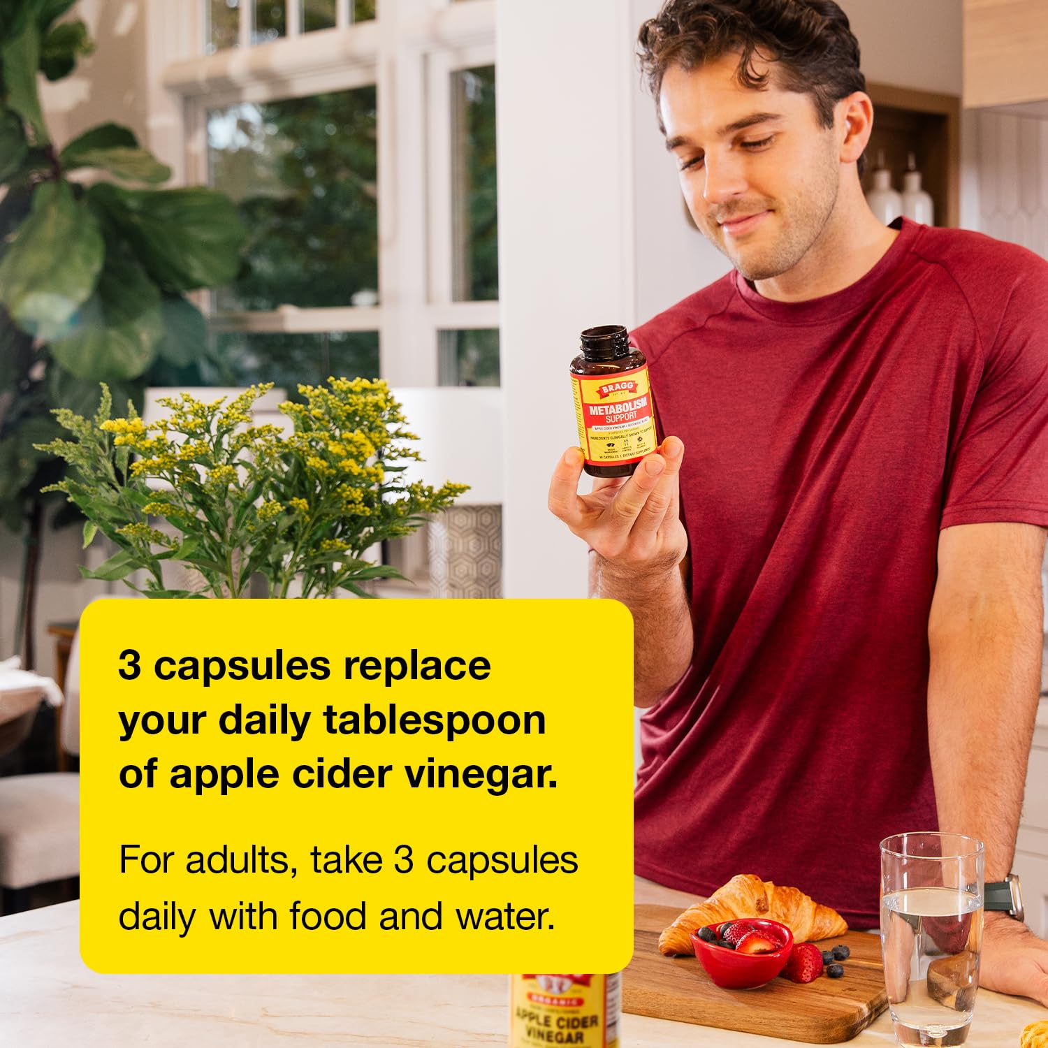 BRAGG Metabolism Natural GLP-1 Support Apple Cider Vinegar Capsules - 90ct — Amazon image 6