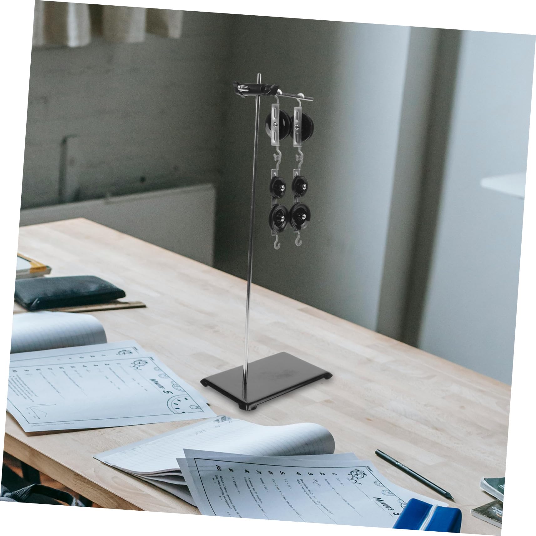 STOBAZA Set de Poulies Expérimentales avec Support Réglable Kit Outils Pédagogiques pour Physique Équipement de Laboratoire pour Apprentissage Scientifique