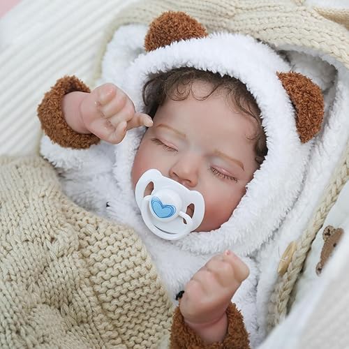 Miniatura 10 de Muñecas Reborn – Muñeca de bebé recién nacida realista de 20 pulgadas, cuerpo de tela hecha a mano, con peso suave, juego de regalo pintado avanzado