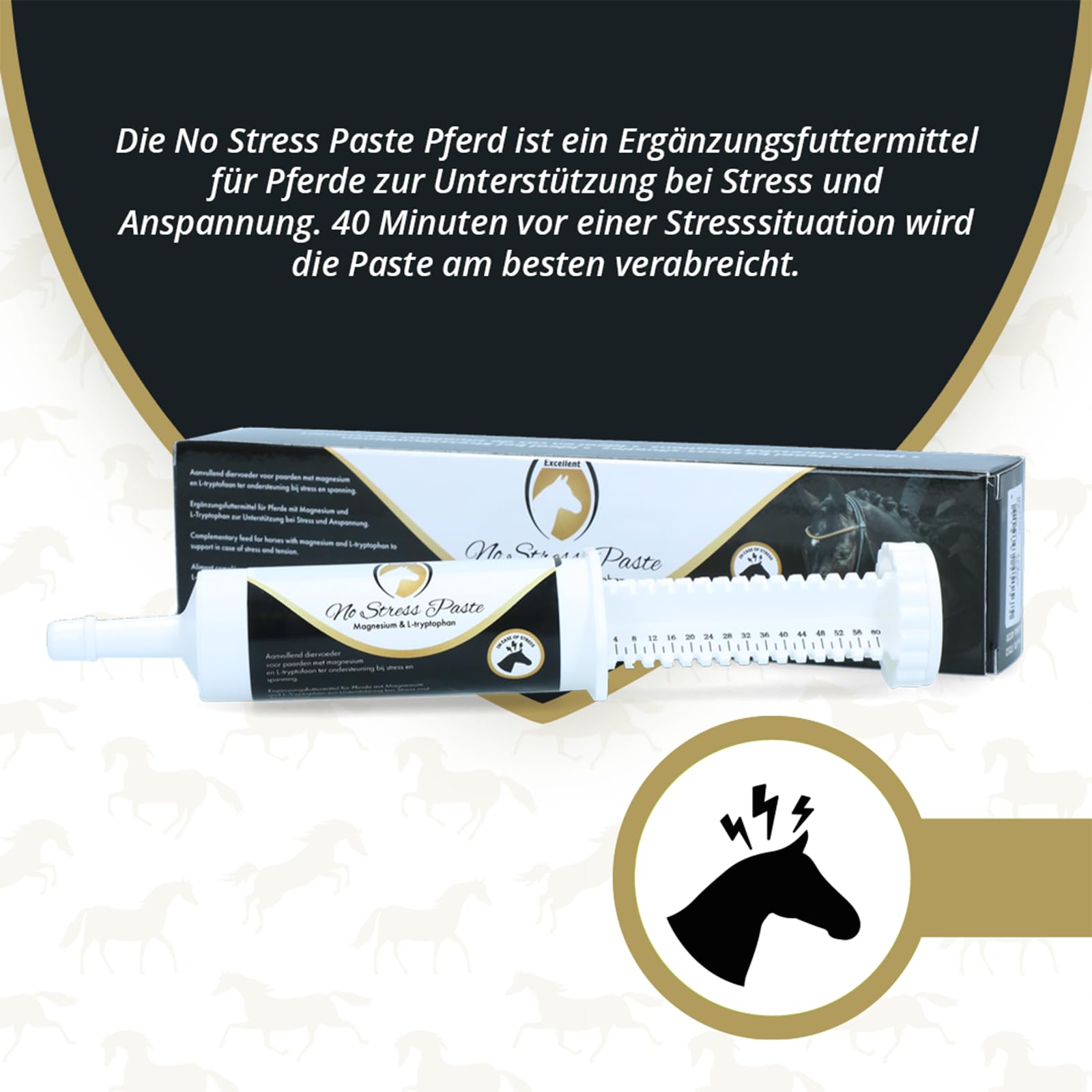 Excellent No Stress Pasta Horse - Zur Unterstützung bei Stress und Anspannung - Geeignet für Pferde - 1 Dosis