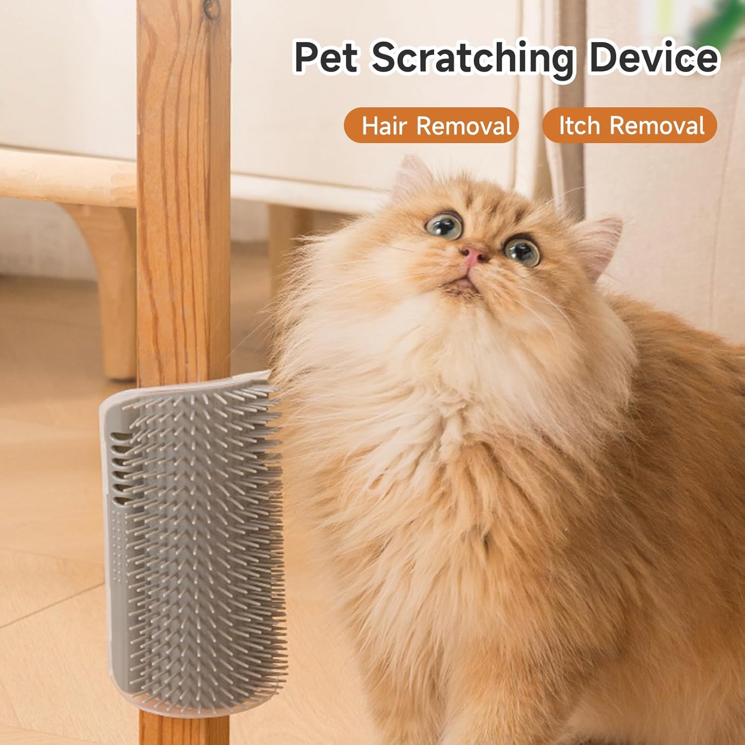 4 Pack Cat Self Groomer Wall Mounted Cat Groomer & Massager for Effectively Removing Loose Hair Cats Corner Massage Comb Grooming Brush Tool for Indoor Cats Easy to Clean(Large)