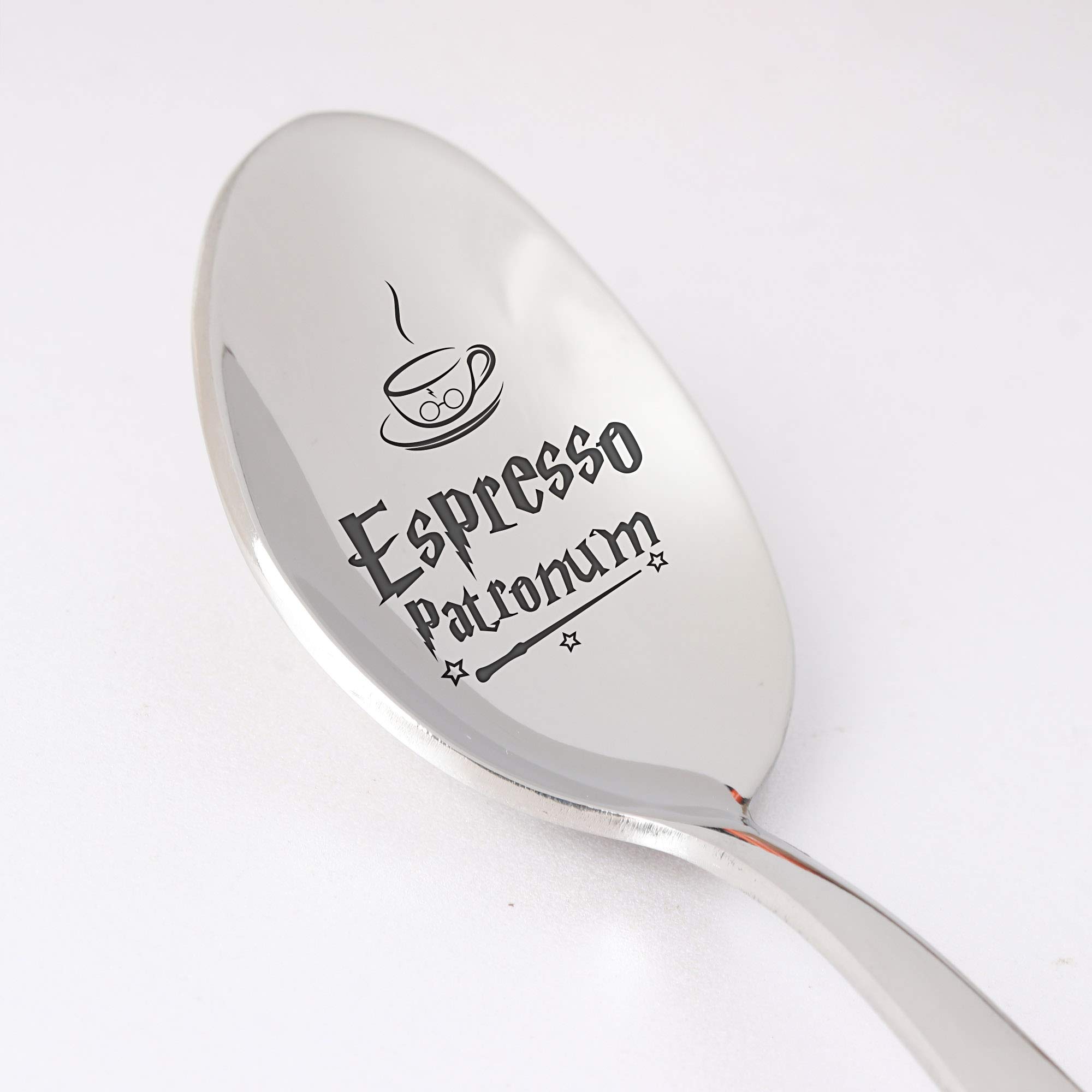 Gift for Coffee Lover | Espresso Patronum Spoon Gift for Men Women | Christmas/Birthday/Thanksgiving Gift for Best Friend | Motivational Gift for Boyfriend | Teen Gift-7 Inch Stainless Steel Spoon