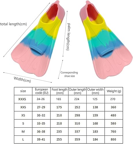 Miniatura 2 de Aletas de natación para niños, aletas de entrenamiento de natación para niños, aletas cortas de natación para natación de regazo, aletas de natación