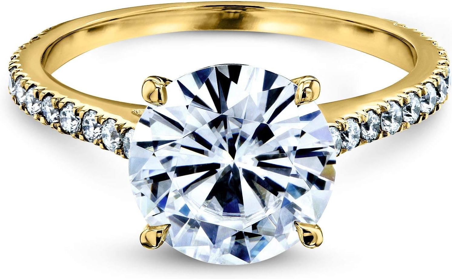Kobelli Basket Cathedral 9mm Moissanite Ring 14k White Gold