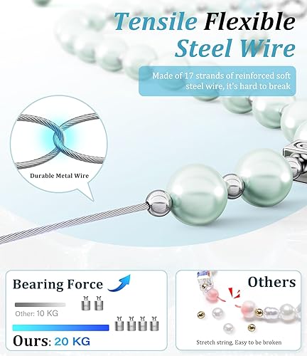 Vista 19 de Vihibii Correa de muñeca con dije para teléfono con 2 lengüetas de sujeción, cordón anticaídas para teléfono celular, cuentas de perlas de moda