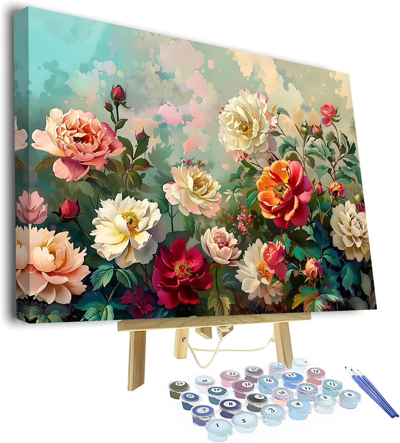 Paint by Number for Adults Colorful Eye Paint by Numbers Girl's Eye Adults' Paint-by-Number Kits Painting for Adults with Brushes and Pigment Home Wall Decor Gift Craft 16x20 Inch with Frame