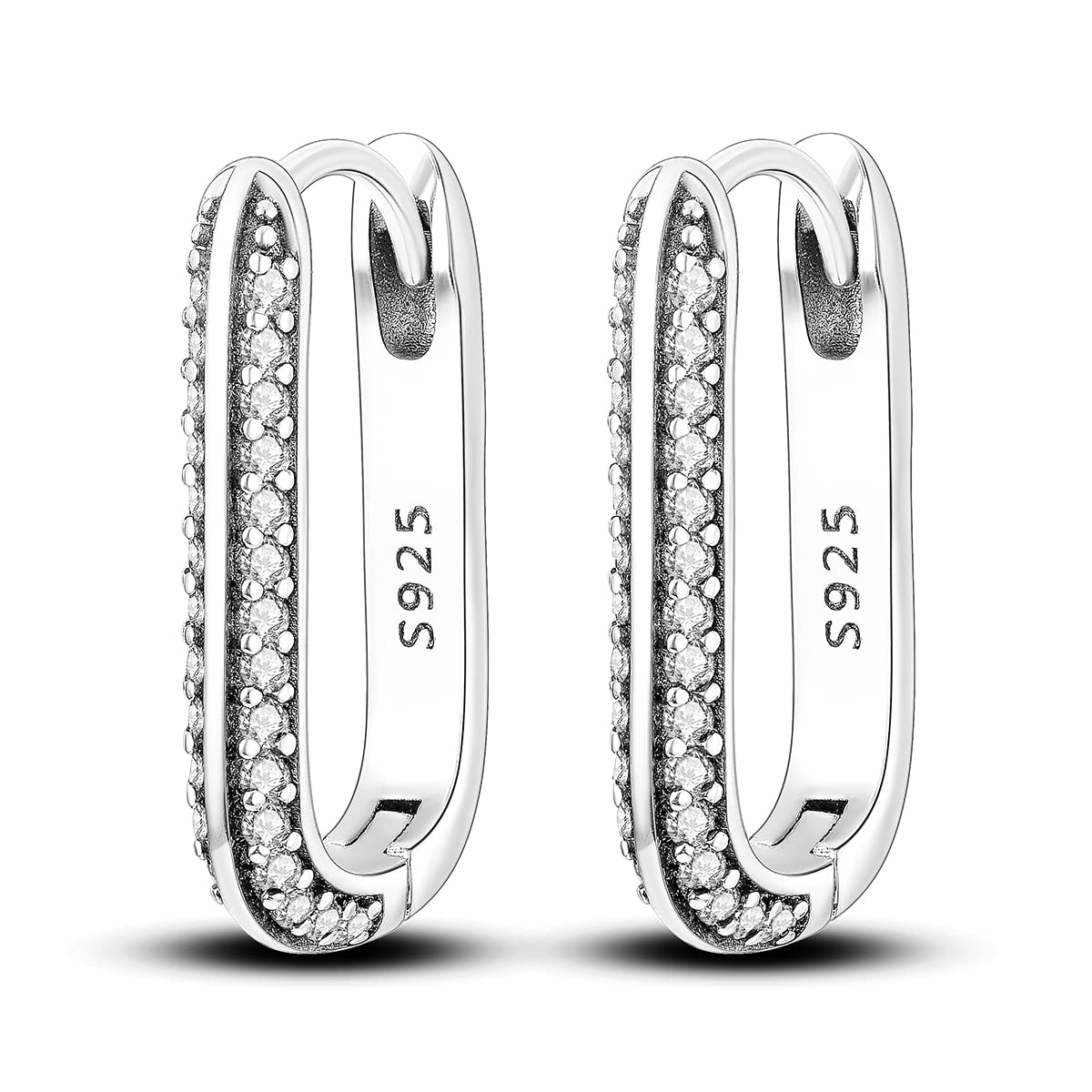 NARMO 925 Sterling Silber U-förmige Ohrringe für Damen