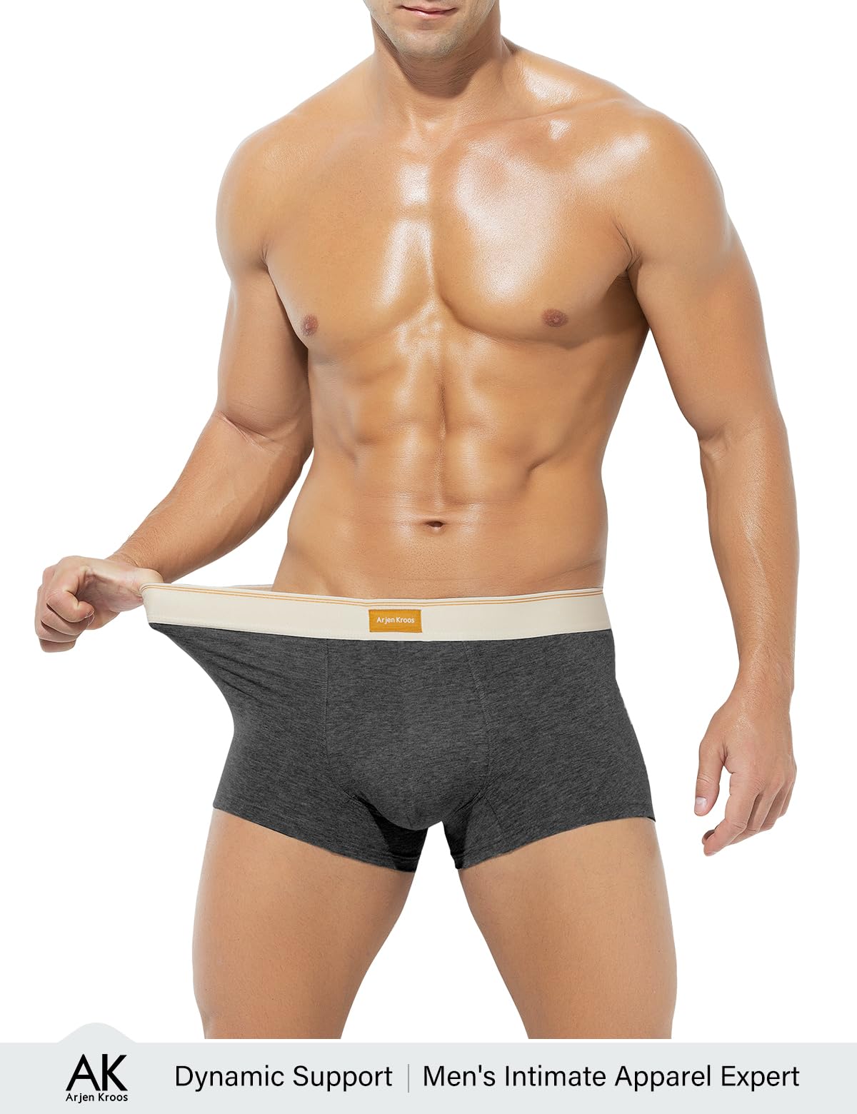 Arjen Kroos Boxers Homme Coton Lot de 4 Caleçon pour Homme sans Etiquette Slip sous-Vetêments Extensible (S - 2XL)
