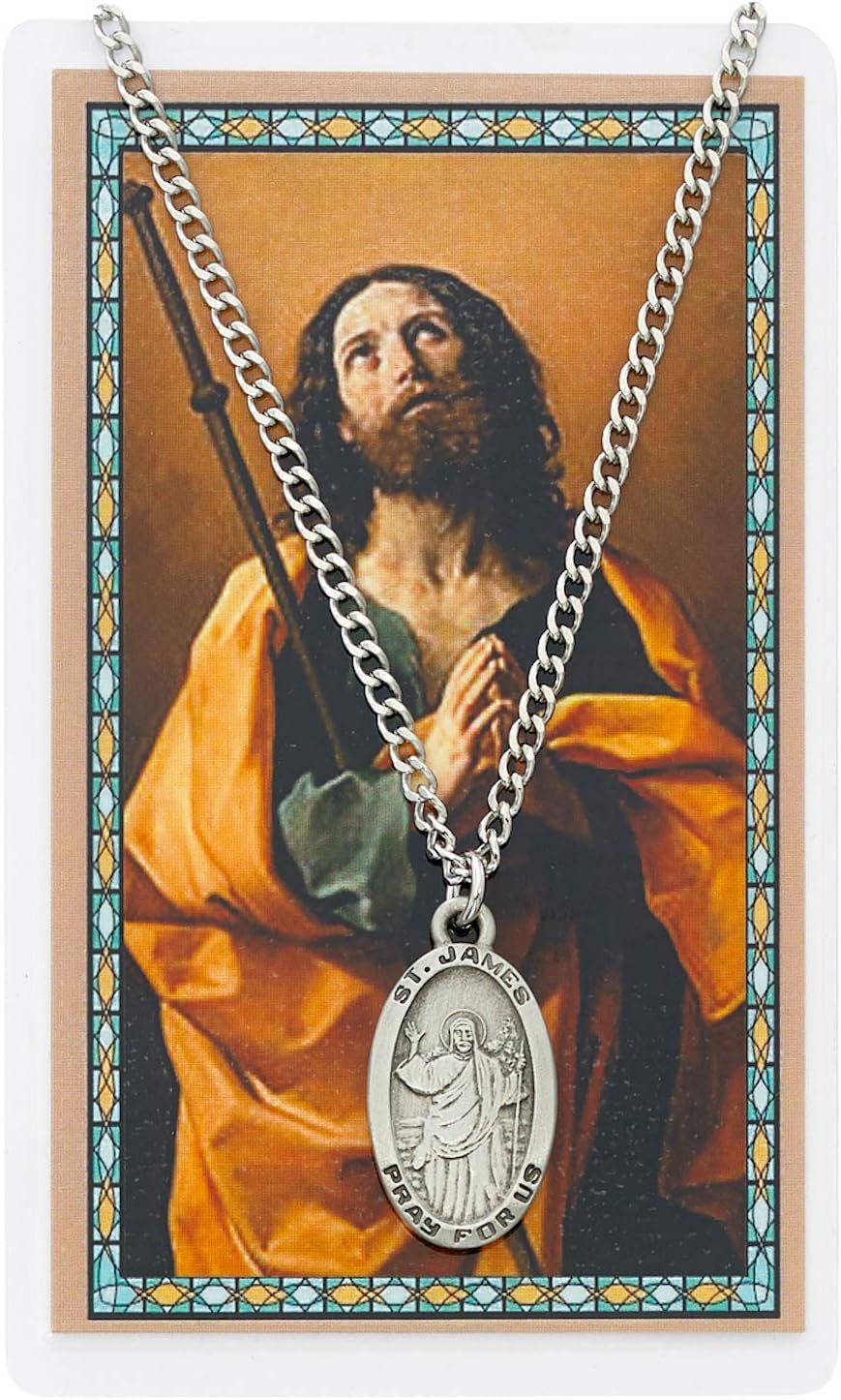 Oval St. James the Greater Medal with Prayer Card