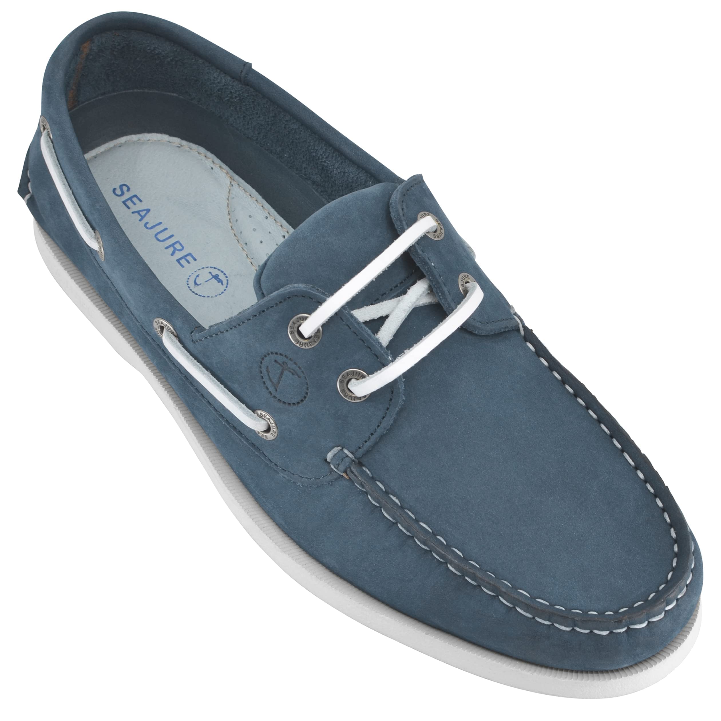 Seajure Herren Bootsschuhe Binz Blaues Nubukleder