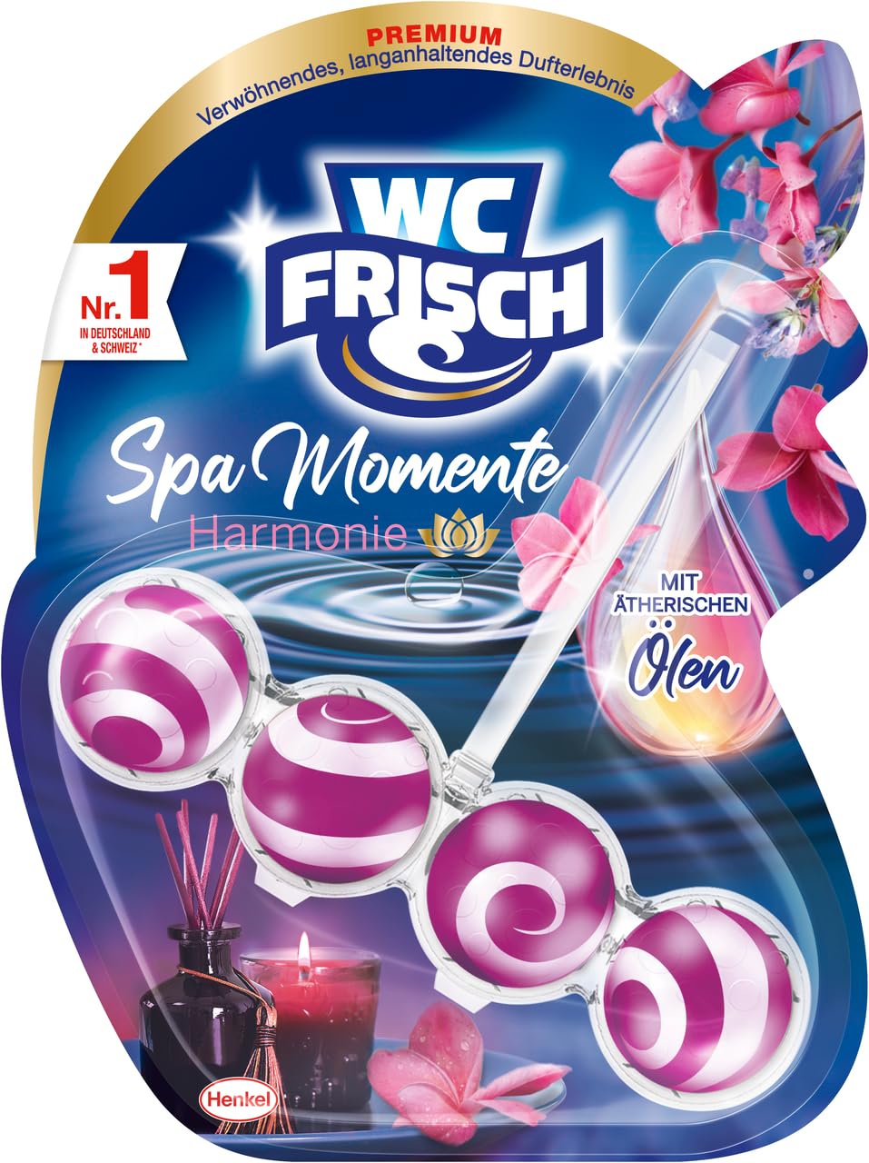 PERSIL Universal Pulver Morgenfrische 90 WL 4,95 kg + WC FRISCH Spa Momente Harmonie 1x 50 g – Langanhaltendes Dufterlebnis, Frische für die ganze Wohnung