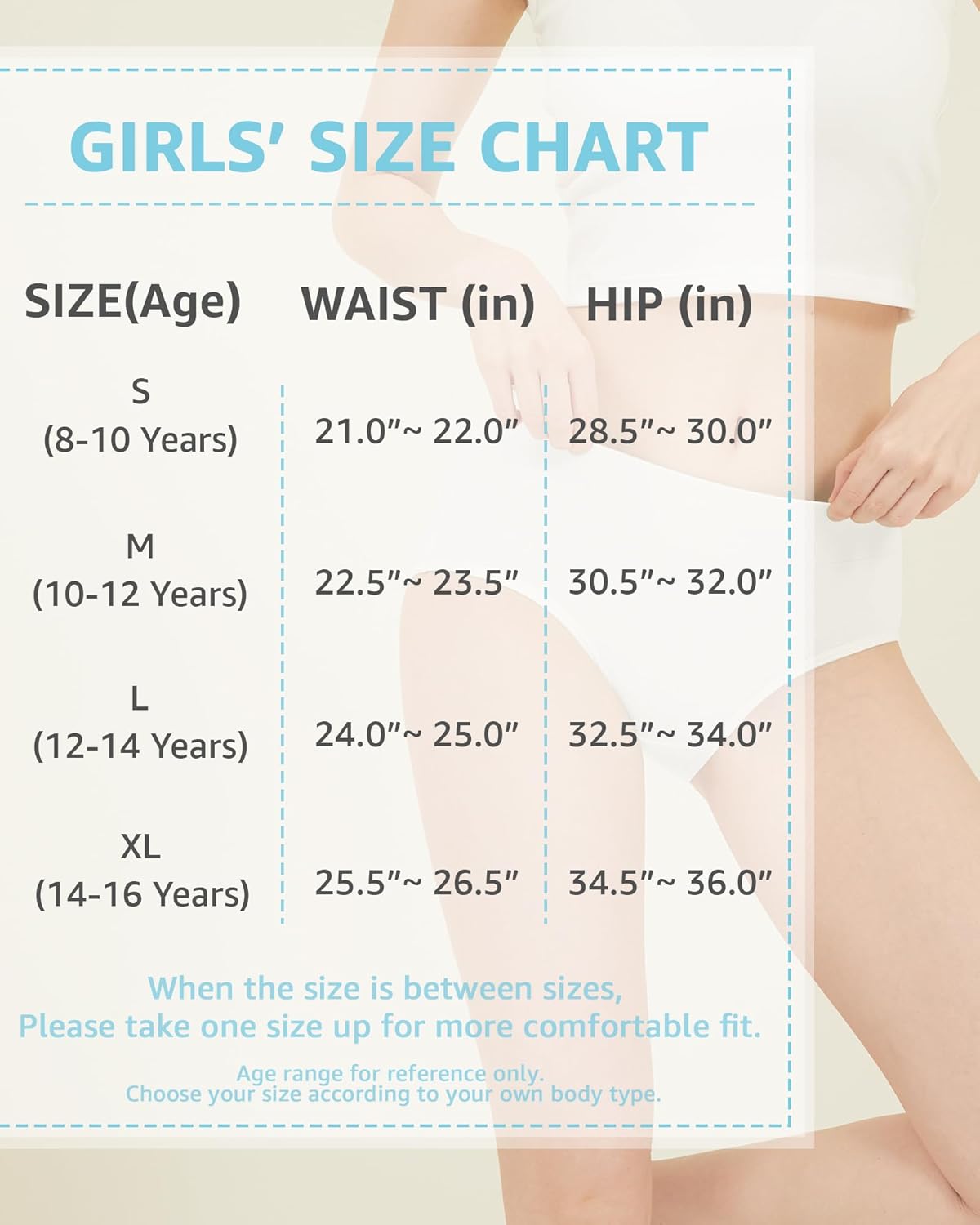 POPKOK Teen Girls Cotton Underwear Mid Waist Brief Panties 6 pack - Image 5