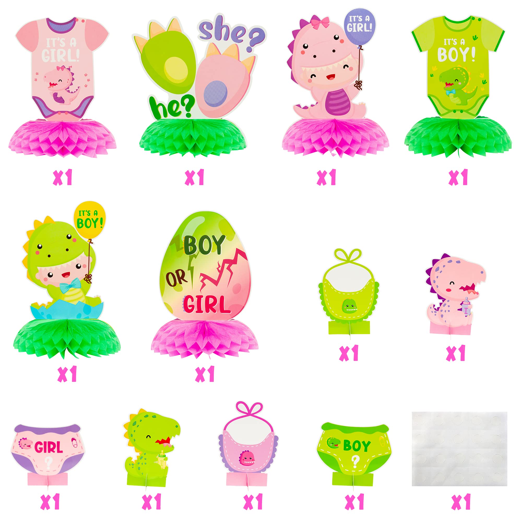 Haooryx Party Table Honeycomb Centerpiece Theme Party Table Topper Decoration for Boy or Girl Baby Shower Party Supplies (Dinosaur) - Image 2