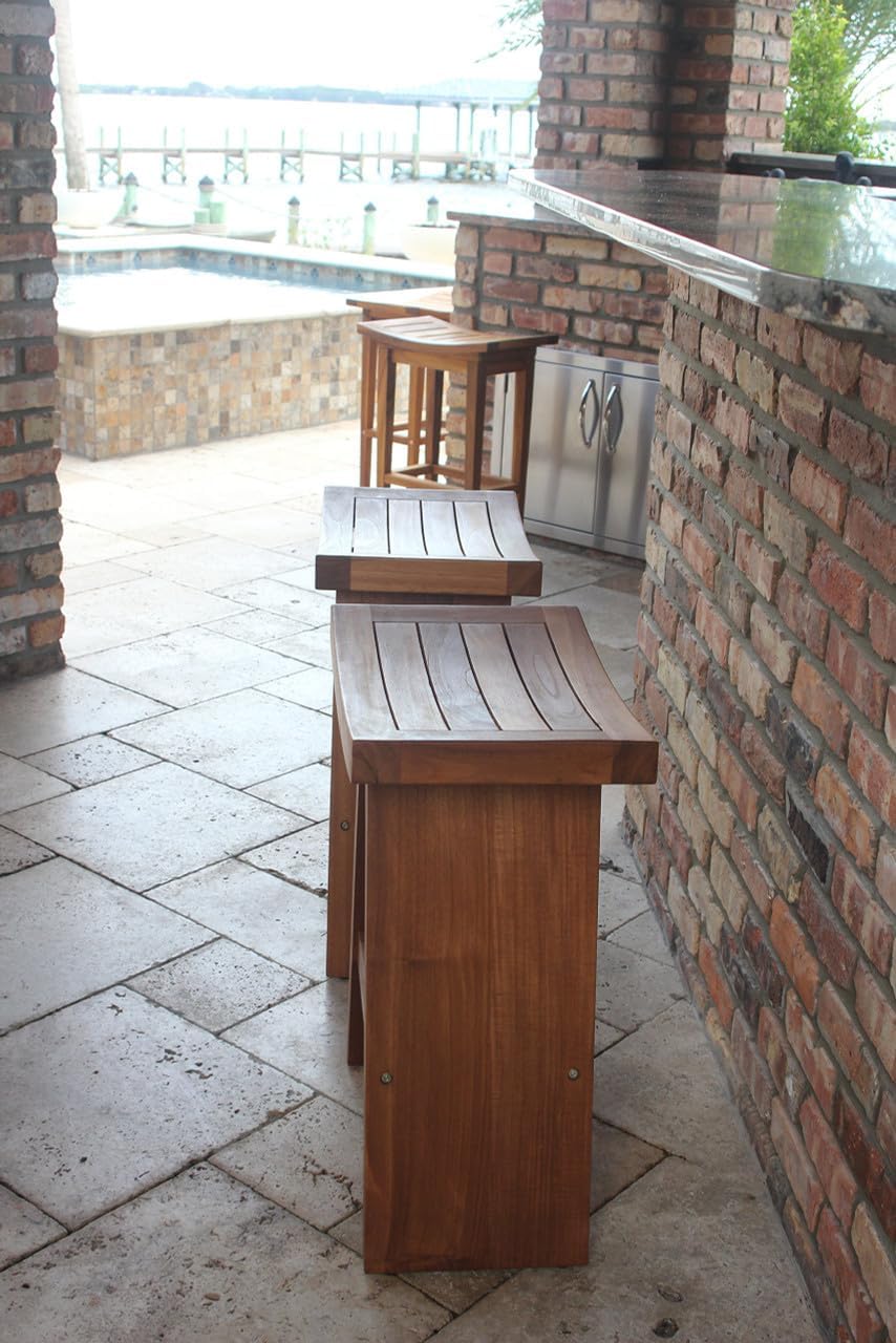 AquaTeak The Original 24" Tall Asia Teak Counter Stool