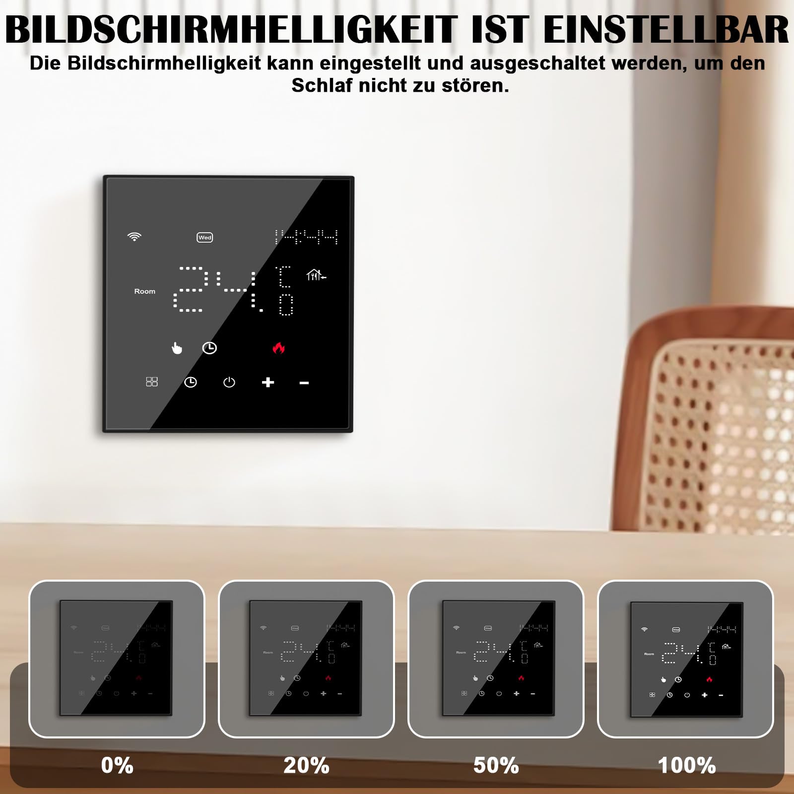 Termostato WiFi para calefacción eléctrica por suelo radiante, termostato inteligente, programable, termostato digital, compatible con Alexa Google Home Control por voz+App Remote, WiFi de 2,4 GHz