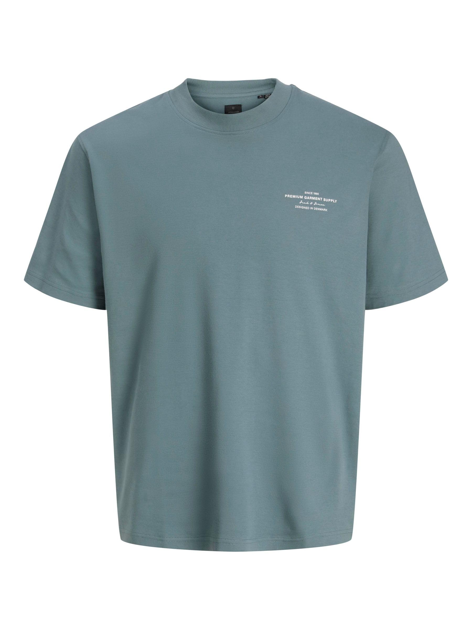 JACK & JONES Jprblachad Branding SS Crew Neck Tee Sn, Goblin Blue, S