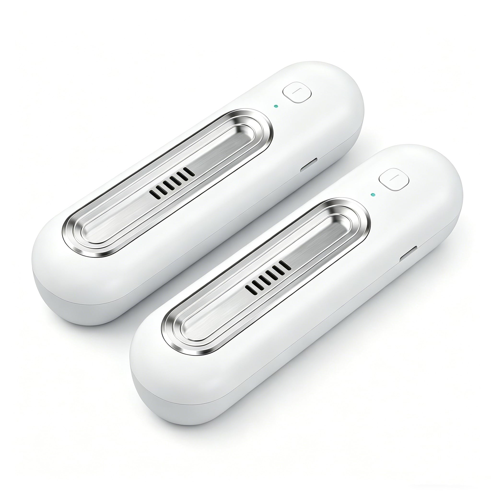 2 pcs Rechargeable Fridge Air Purifier & Odour Neutraliser, Active Atmospheric Refreshment Device for Cold Storage, Cordless & Compact Air Deodoriser for Enhanced Storage Longevity (sliver)