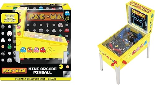 Miniatura 6 de Pac-Man: Mini Arcade Pinball - Serie de coleccionistas de lujo, luces y sonidos, juego de mesa clásico, desafíos de tiro de habilidad, juguete