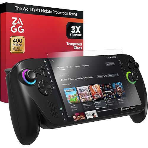 ZAGG Glass+ Screen Protector for ROG Xbox Ally X & ROG Xbox Ally – 3X Stronger Tempered Glass, Scratch & Smudge Resistant, Smooth Silky Touch, Easy Bubble-Free Installation, Anti-Fingerprint Design