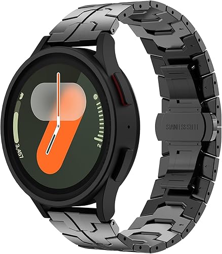 FULLIFE Compatible con Samsung Galaxy Watch 7 6 5 4 FE 1.575 in 1.732 in, correa de metal plegable de acero inoxidable 0.787 in Galaxy Watch 6