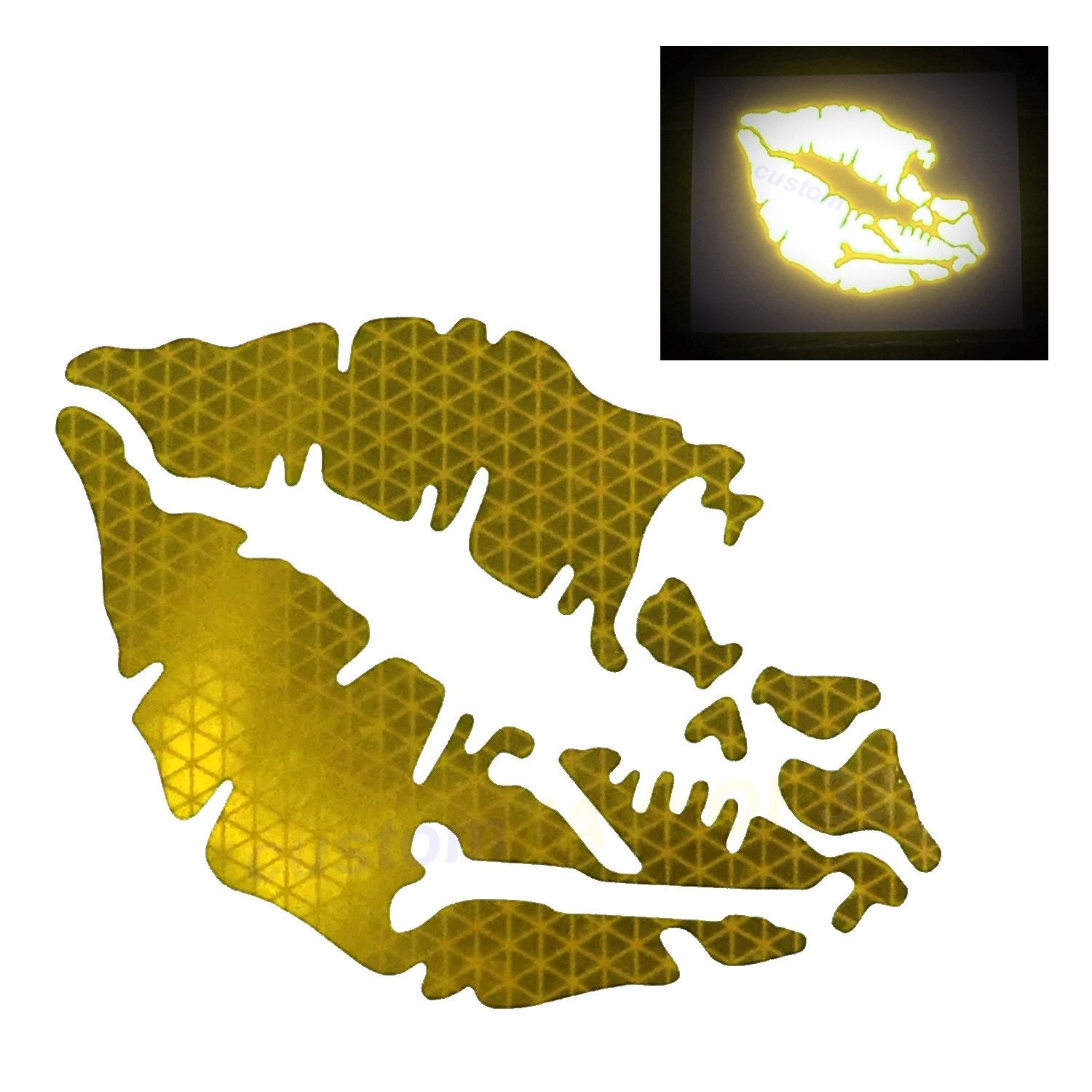 customTAYLOR33 High Intensity Reflective Vinyl Death Kiss Skull Crossbones Lips Decal Bumper Sticker - Cars, Motorcycles, Helmets, Wind Screens,