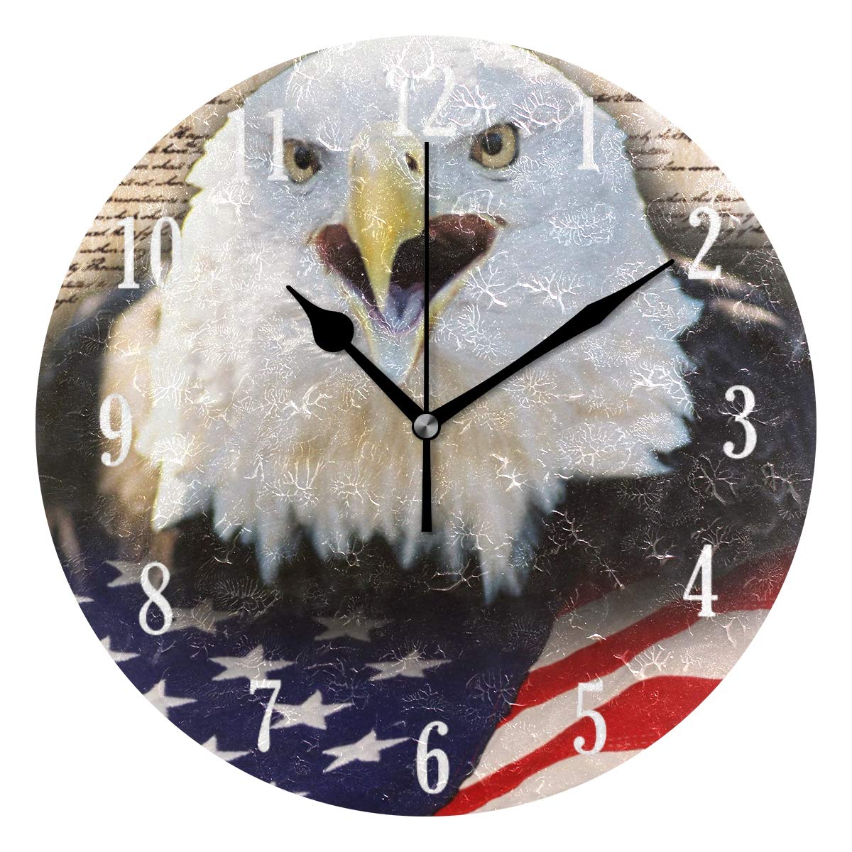 Orologio da parete silenzioso in stile americano rotondo, decorazione