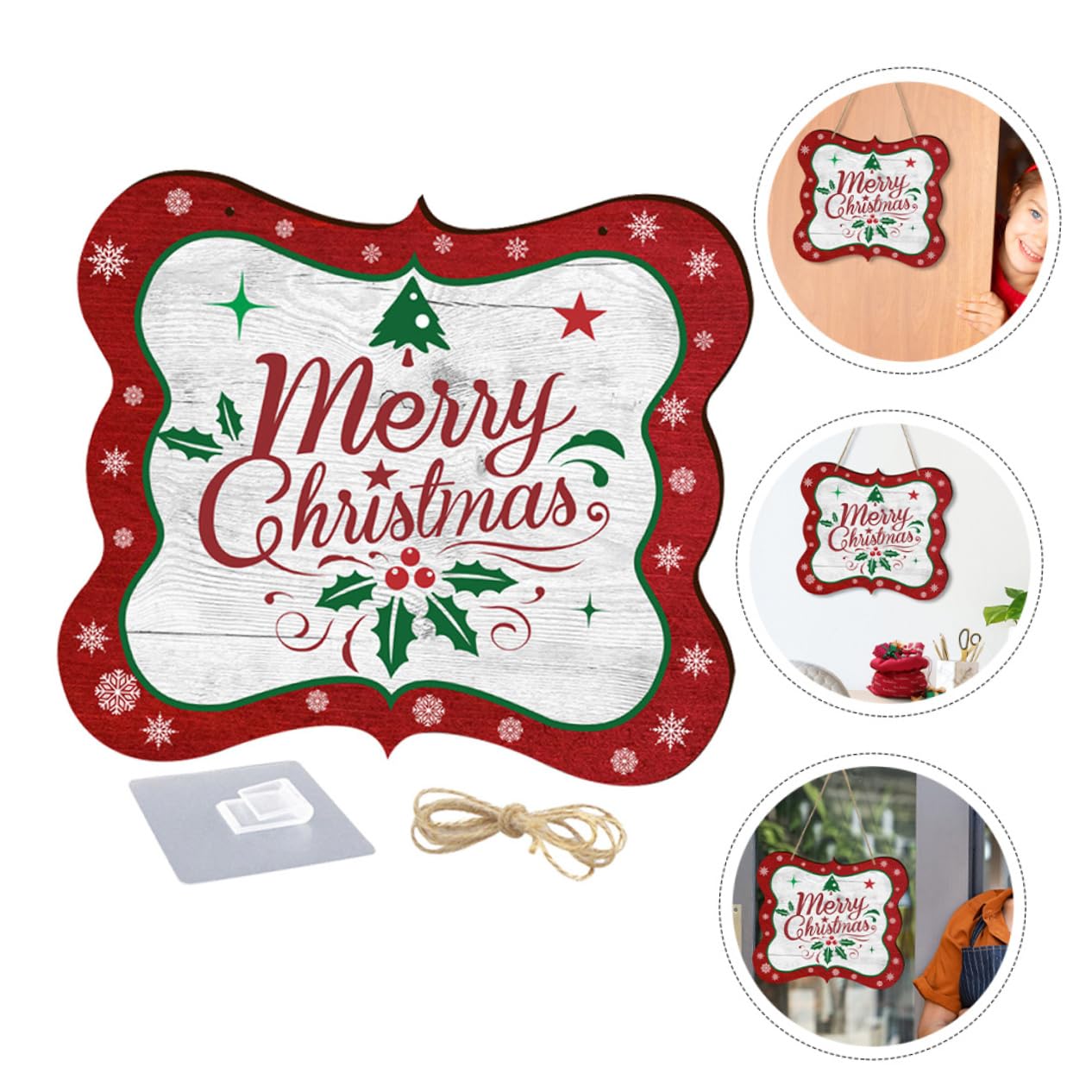 Cabilock 4 Juegos De Adornos Colgantes para Puerta Guirnalda De Bienvenida Iluminada para Navidad Decoración para El Hogar Al Aire Decoración De Techo Árbol De Navidad Letreros