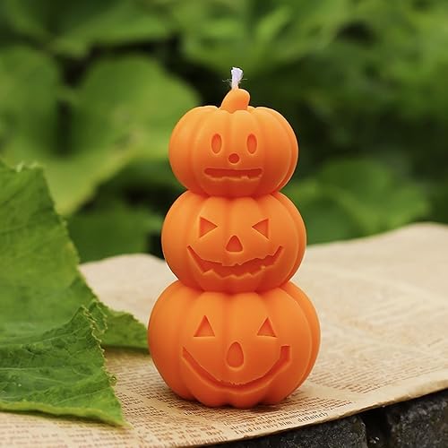 Miniatura 7 de Molde de vela de calabaza de Halloween, molde de silicona de calabaza de terror 3D, molde de silicona reutilizable adecuado para velas de bricolaje,