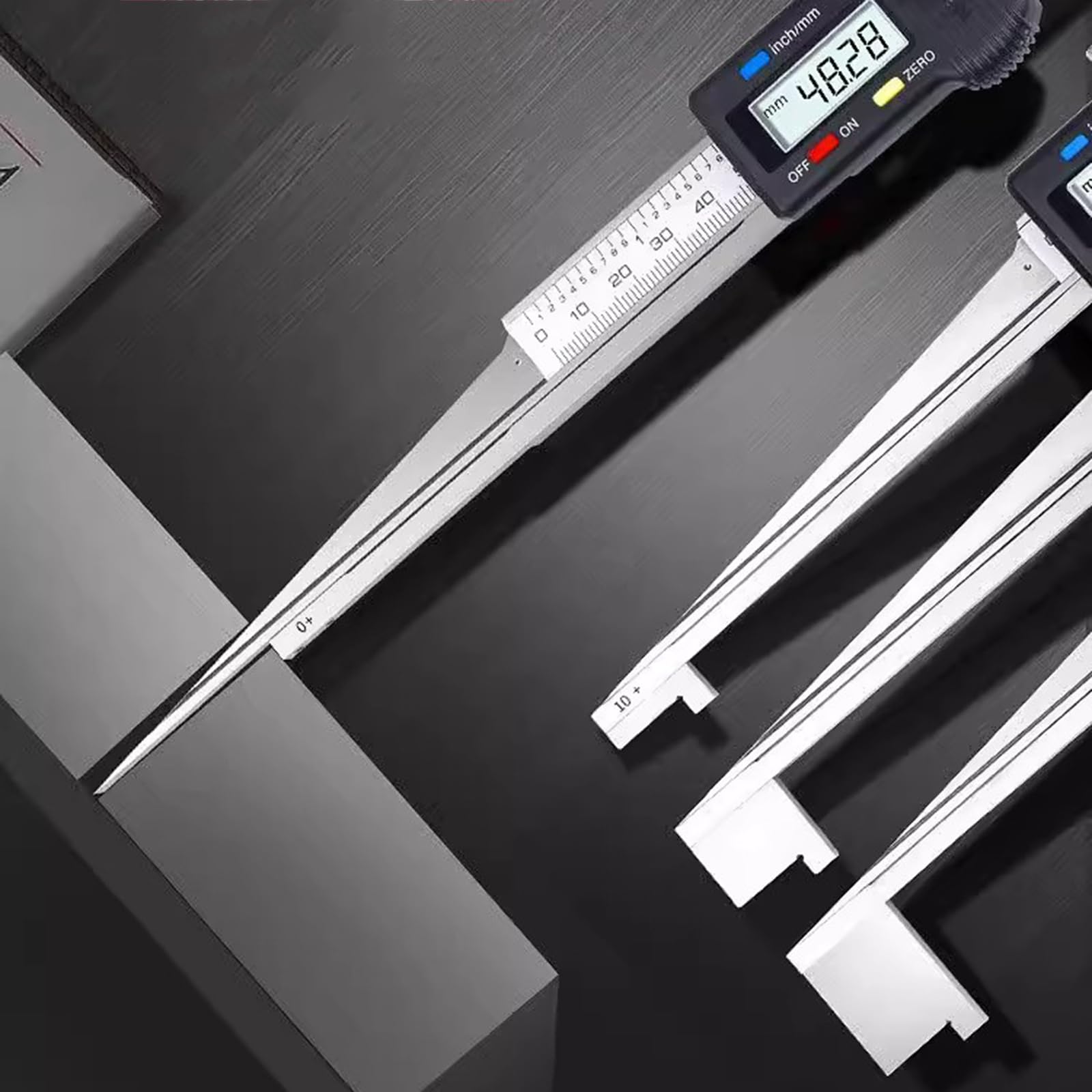 Calibro conico digitale, misuratore di spazi, spessimetro a cuneo for saldatura, con display LCD, scale metriche e in pollici, risoluzione: 0,01 mm, strumenti di misurazione in acciaio inossidab