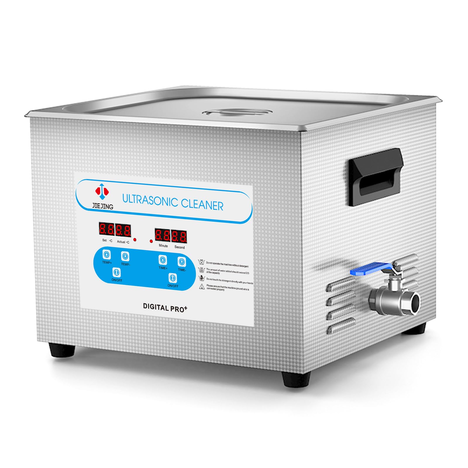 Ultrasonic Cleaner 15L Digital Jewelry Cleaner Ultrasonic Machine 40kHz Heated Ultrasonic Jewelry Cleaner (Basket Included)