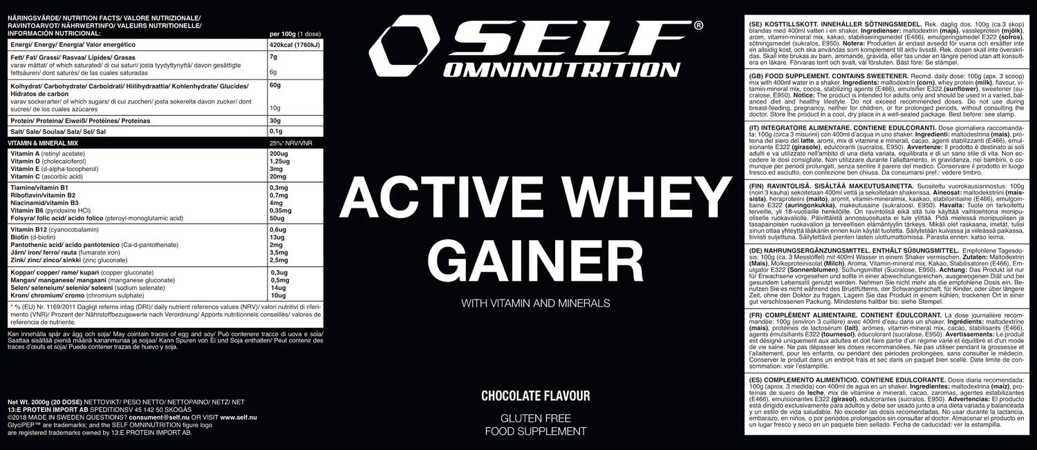 Active Whey Gainer 2 kg Vaniglia