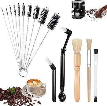 PIMXL 16 Piezas Set de Cepillos de Limpieza Café, Accesorios de Barista para un Café, Cepillo de Limpieza para Molinillo de Café, Cepillo Cafetera para Hogar Cocina Herramienta de Barista