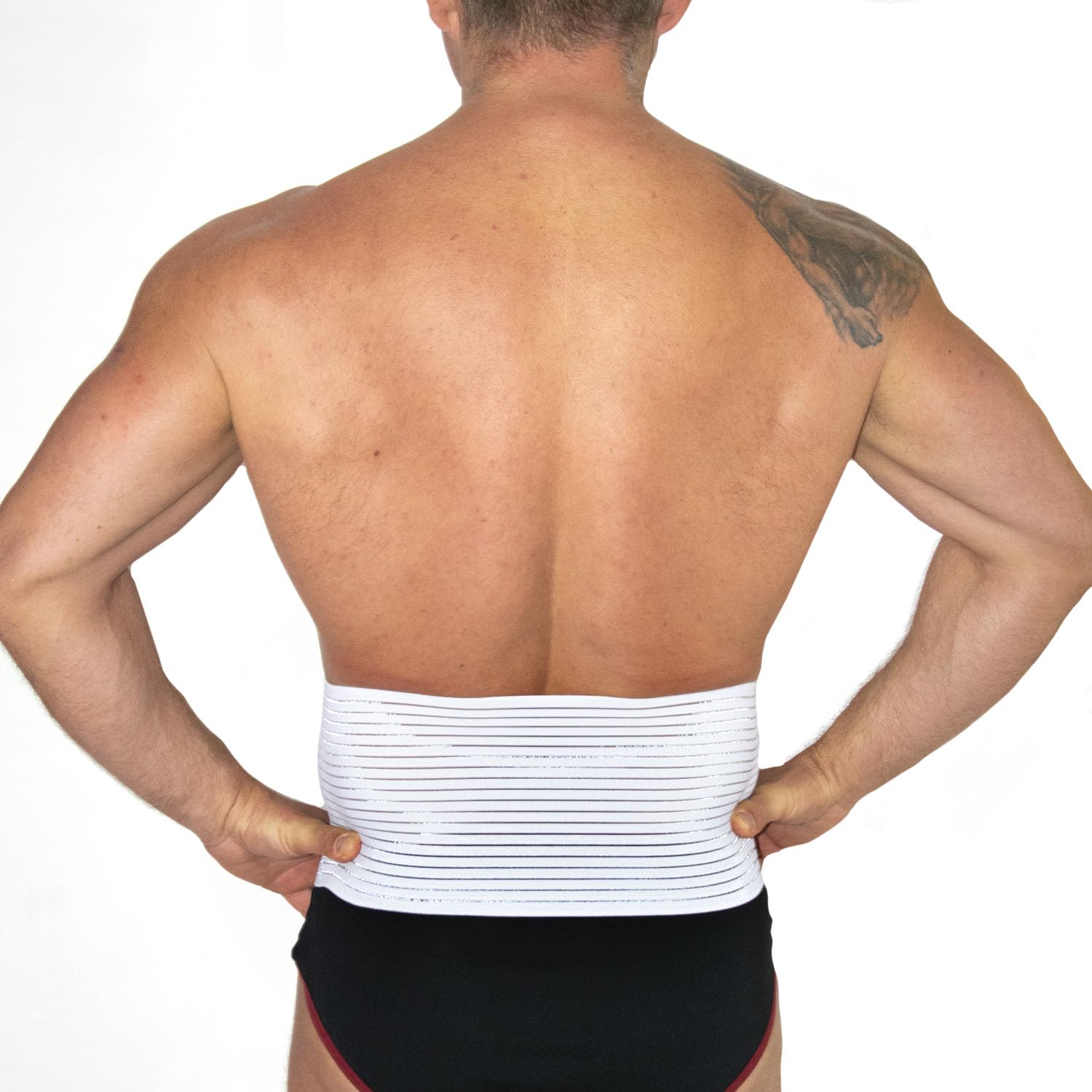 BODYPERFECT Fascia ernia ombelicale Pancera Post operatoria Cintura Post Parto Elasticizzata A Strappo Altezza 16 Cm Made in Italy (Bianco, L)