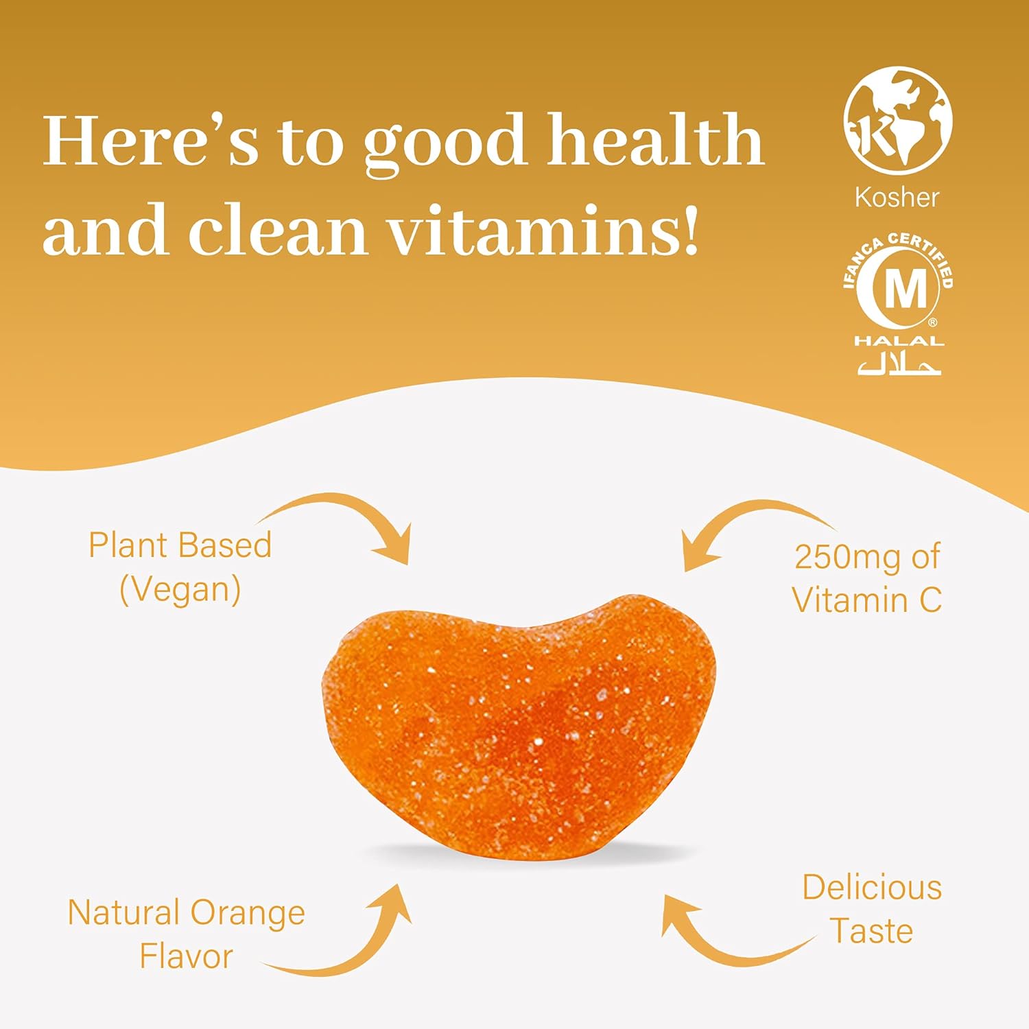 Salaam Nutritionals - Vitamin C, Gummy Vitamins, Antioxidant and Immune Support, 60 Count, 1 Pack