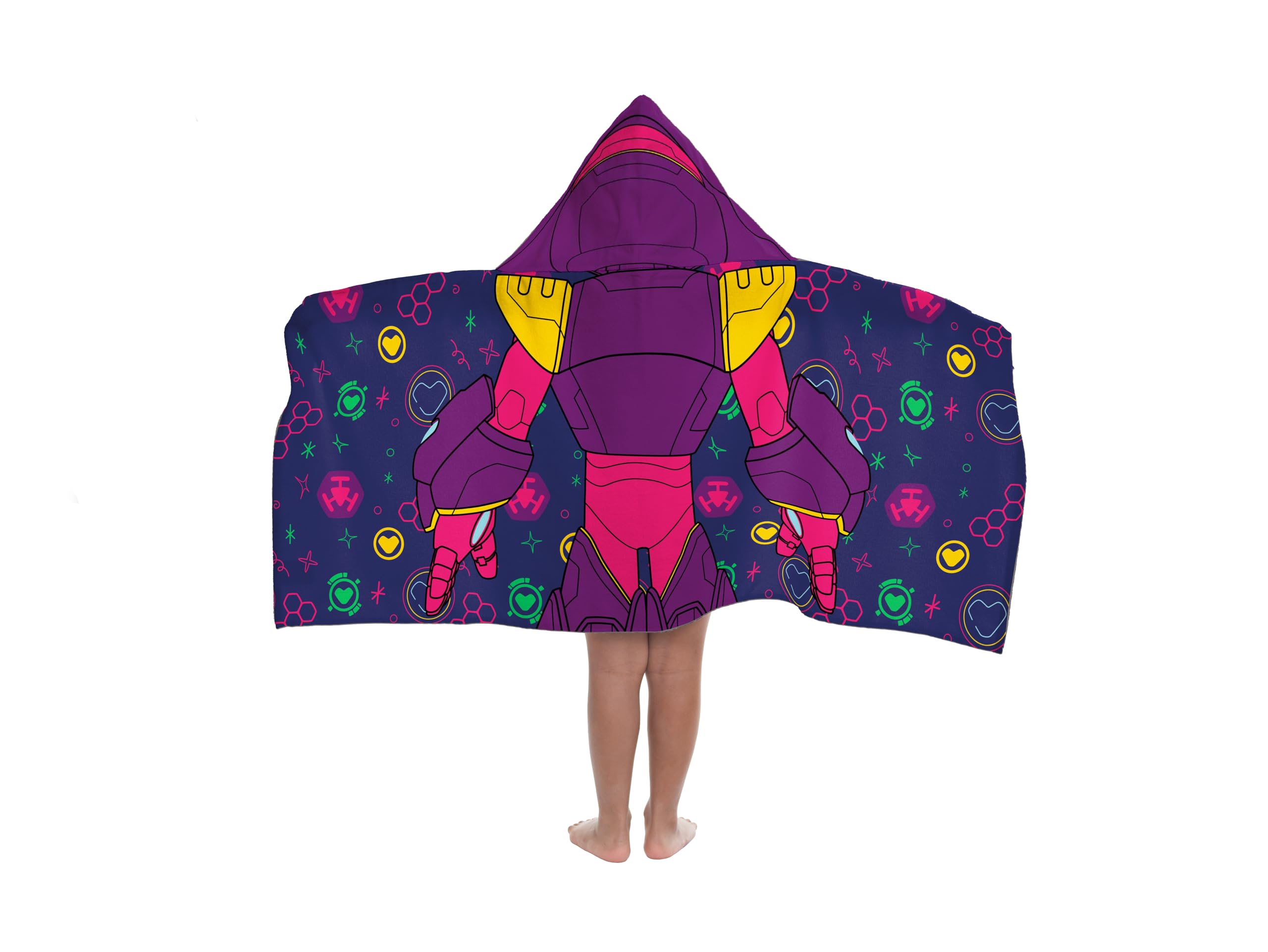 Marvel Iron Man Ironheart Superhelden Kinder Kapuzenhandtuch, Lila