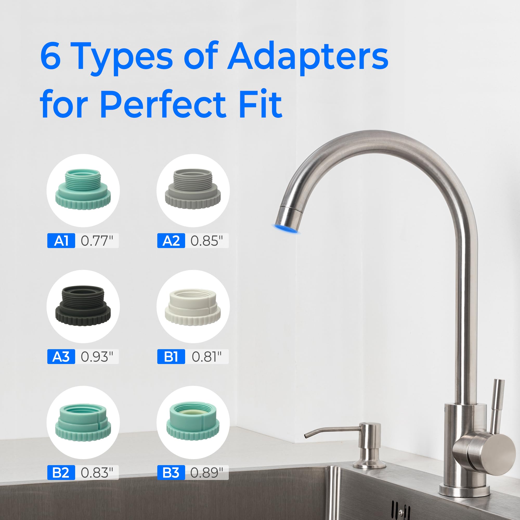 Waterdrop WD-FF-01A Lot 3 Filtres Rechange NSF - Filtre Robinet Réduit Chlore, Goût & Odeurs (9 Mois)
