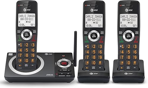 Miniatura 25 de AT&T DECT 6.0 Teléfono doméstico con cable/inalámbrico con 2 auriculares y contestador automático, bloqueador inteligente de llamadas, identificador