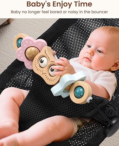 Miniatura 2 de Baby Bouncer - Barra de juguete de madera compatible con Baby Bjorn Bouncer, accesorio de juguete de gorila, ajuste apretado y seguro, muy divertido