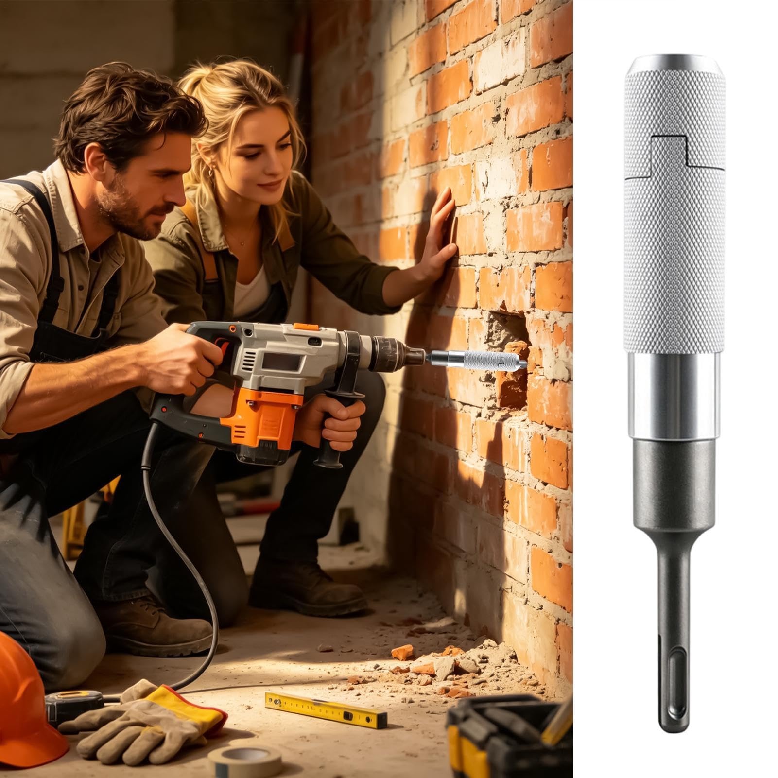 Convertitore per Trapano Utensile Antiscivolo Robusto con Anello di Blocco | Convertitore Codolo Per Martello Rotante Per Foratura Tubi Ristrutturazioni Lavori Industriali