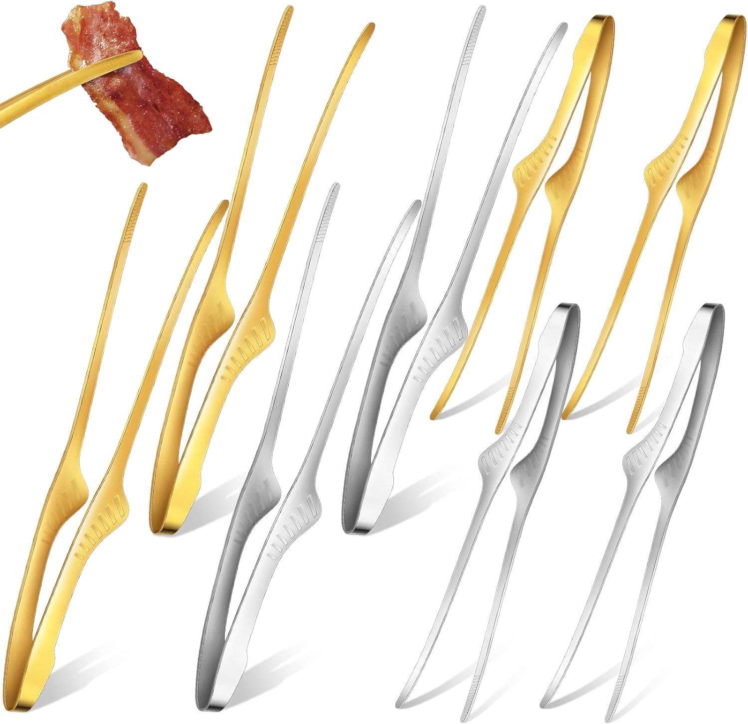 Stainless Steel Grill Tongs for Cooking 9.57 Inch Korean