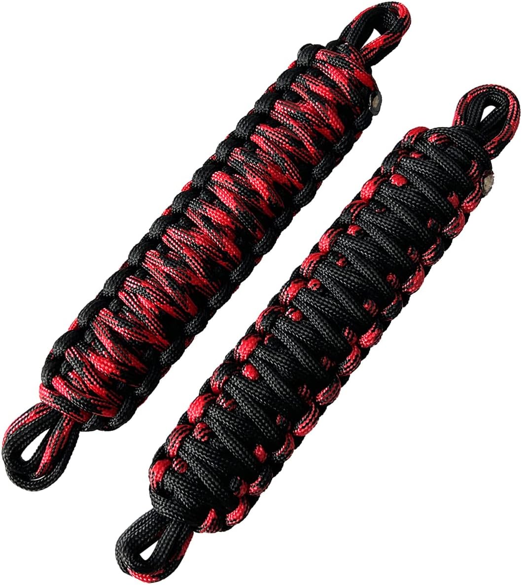 Paracord Door Strap for Jeep,Door Straps for Jeep Wrangelr CJ YJ TJ JK JKU JL,Door Limiting Strap,Hand Woven,Heavy Duty Door Check Strap,Black/Spider Texture