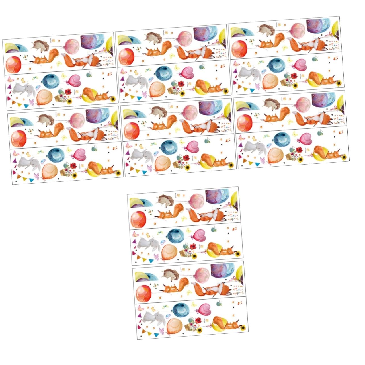 Hemobllo 8 Juegos Pegatinas de Pared de Animales Adhesivos Decorativos para Habitaciones Infantiles y Guarderías Creativo Pegar y Remover